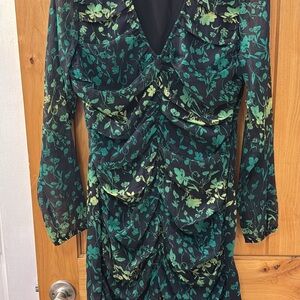 Target Green Floral Long Sleeve Dress